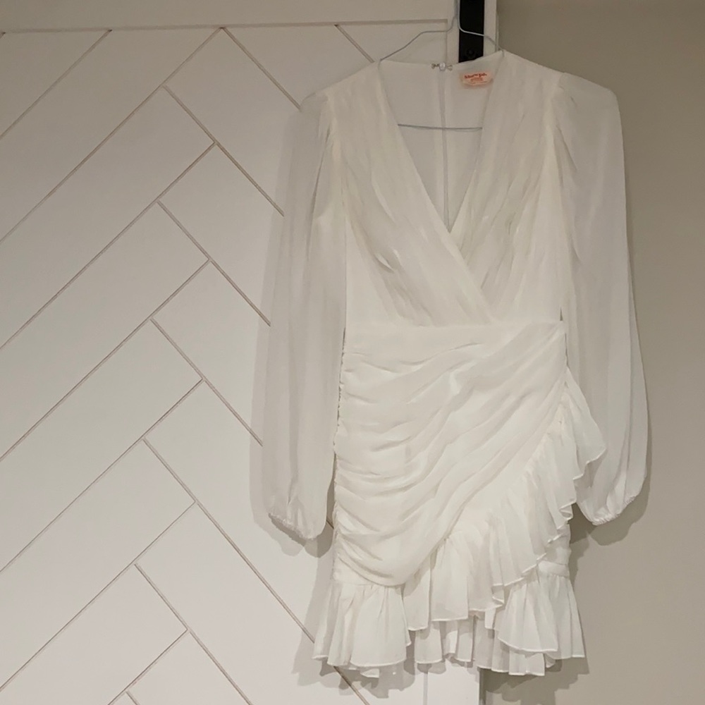 Showpo white ruffled dress